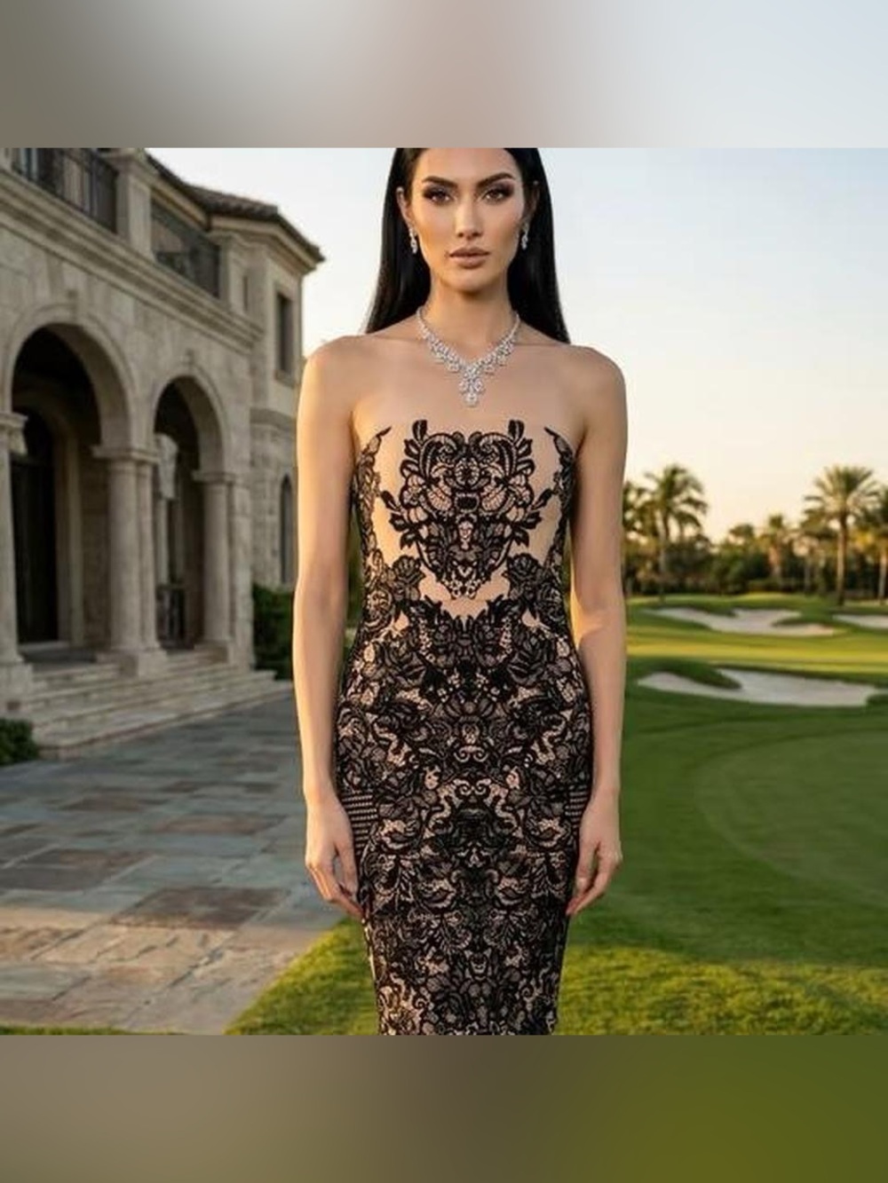 Express black lace bodycon dress Size 4 sleeveless